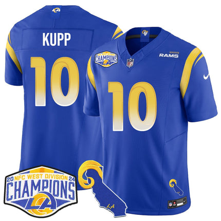 Men's Los Angeles Rams 2024 NFC West Division Champions Jersey N1 - All Stitched