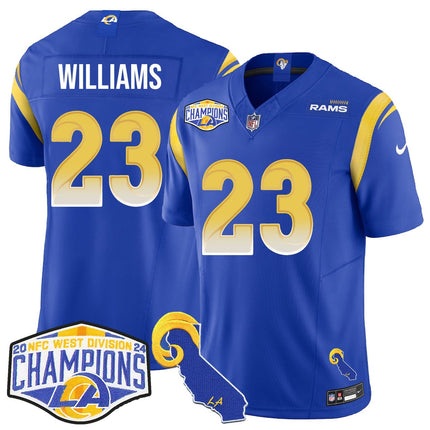 Men's Los Angeles Rams 2024 NFC West Division Champions Jersey N1 - All Stitched