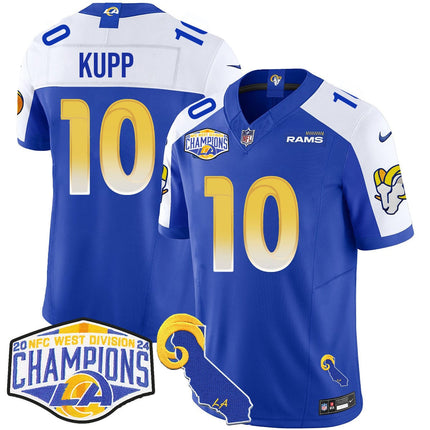 Men's Los Angeles Rams 2024 NFC West Division Champions Jersey N1 - All Stitched