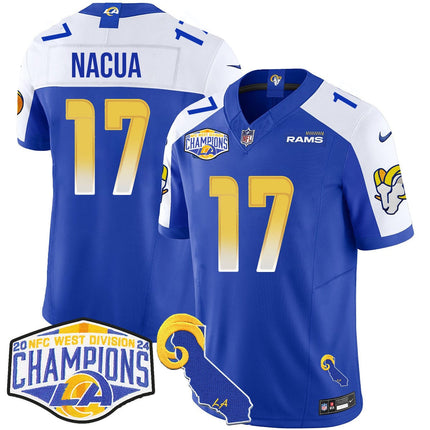 Men's Los Angeles Rams 2024 NFC West Division Champions Jersey N1 - All Stitched