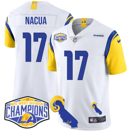 Men's Los Angeles Rams 2024 NFC West Division Champions Jersey N1 - All Stitched