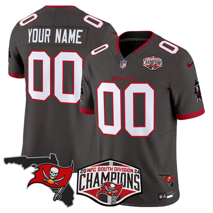 Buccaneers 2024 NFC South Division Champions Patch Vapor Limited Custom Jersey - All Stitched