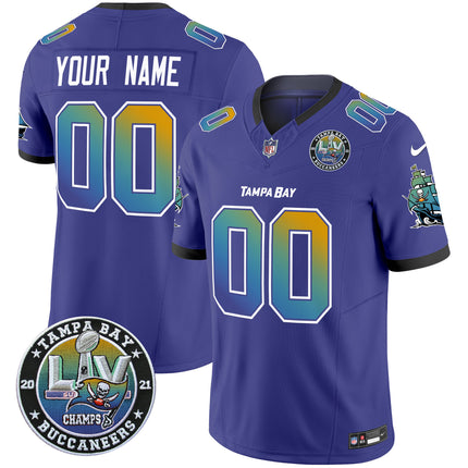 Custom Gender/Name Buccaneers Tampa City Super Bowl LIV Patch Vapor Limited Jersey - All Stitched