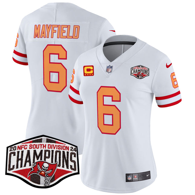 Women's Tampa Bay Buccaneers Creamsicle 2024 NFC South Division Champions Patch Vapor Limited Jersey - All Stitched