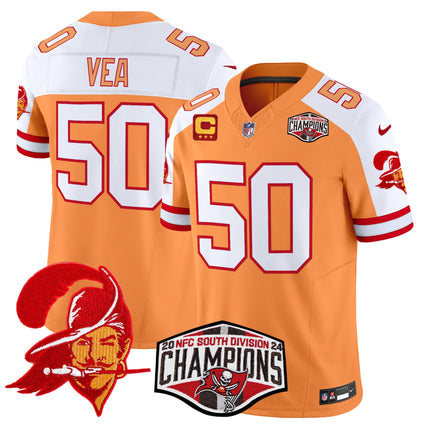 Men's Tampa Bay Buccaneers Throwback 2024 NFC South Division Champions Patch Vapor Limited Jersey - All Stitched