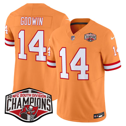 Men's Tampa Bay Buccaneers Throwback 2024 NFC South Division Champions Patch Vapor Limited Jersey - All Stitched