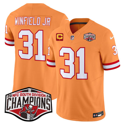 Men's Tampa Bay Buccaneers Throwback 2024 NFC South Division Champions Patch Vapor Limited Jersey - All Stitched