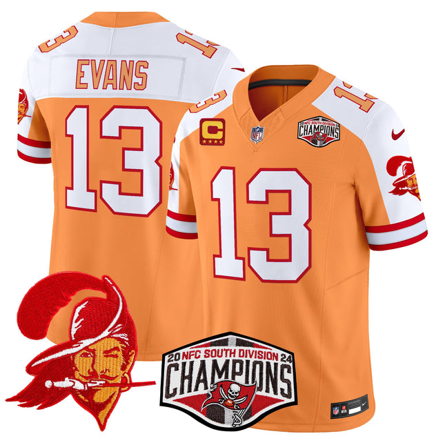 Men's Tampa Bay Buccaneers Throwback 2024 NFC South Division Champions Patch Vapor Limited Jersey - All Stitched