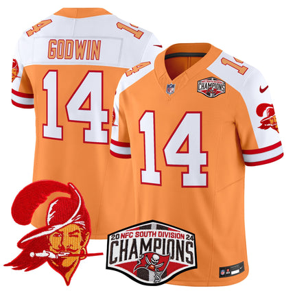Men's Tampa Bay Buccaneers Throwback 2024 NFC South Division Champions Patch Vapor Limited Jersey - All Stitched