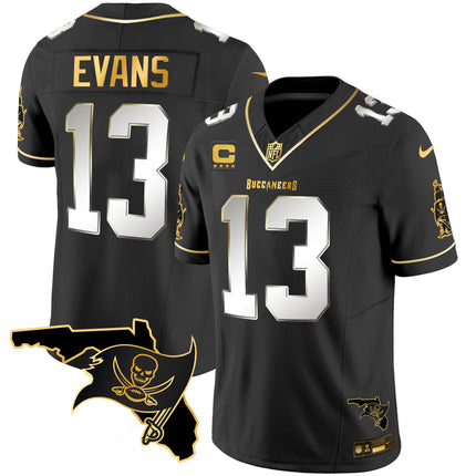 Men's Buccaneers Florida Patch Vapor Gold Jersey - All Stitched