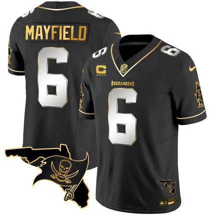 Men's Buccaneers Florida Patch Vapor Gold Jersey - All Stitched