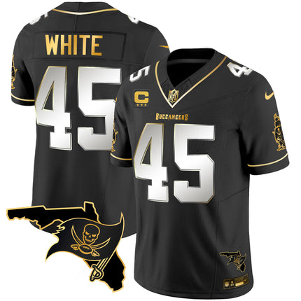 Men's Buccaneers Florida Patch Vapor Gold Jersey - All Stitched