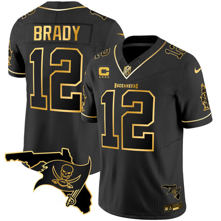 Men's Buccaneers Florida Patch Vapor Gold Jersey - All Stitched