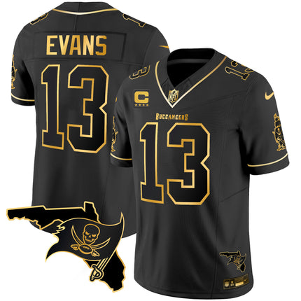 Men's Buccaneers Florida Patch Vapor Gold Jersey - All Stitched