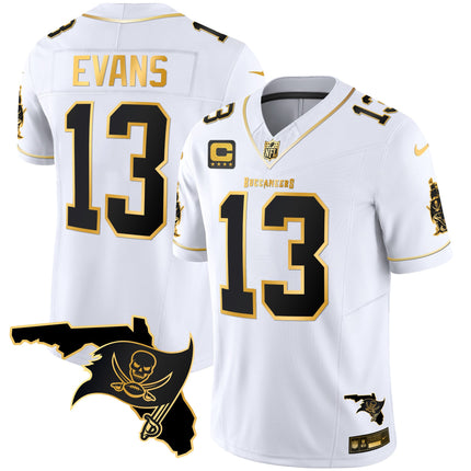 Men's Buccaneers Florida Patch Vapor Gold Jersey - All Stitched