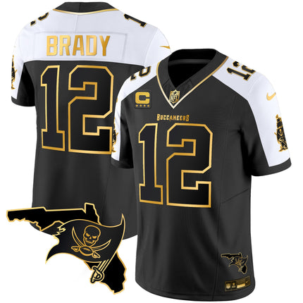 Men's Buccaneers Florida Patch Vapor Gold Jersey - All Stitched