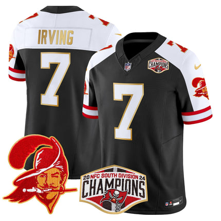 Men's Buccaneers Creamsicle 2024 NFC South Division Champions Patch Gold Trim Vapor Limited Jersey - All Stitched
