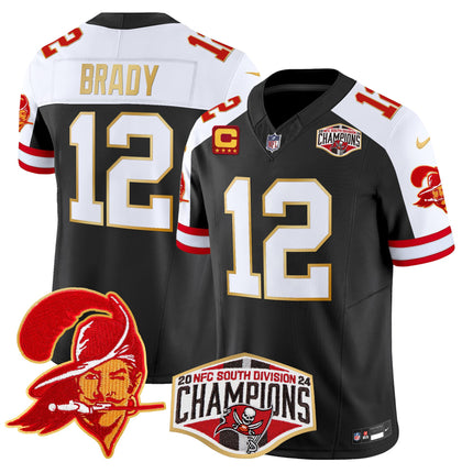 Men's Buccaneers Creamsicle 2024 NFC South Division Champions Patch Gold Trim Vapor Limited Jersey - All Stitched