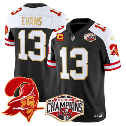 Men's Buccaneers Creamsicle 2024 NFC South Division Champions Patch Gold Trim Vapor Limited Jersey - All Stitched