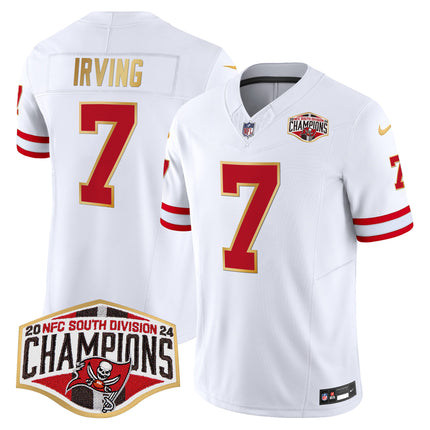 Men's Buccaneers Creamsicle 2024 NFC South Division Champions Patch Gold Trim Vapor Limited Jersey - All Stitched