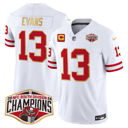 Men's Buccaneers Creamsicle 2024 NFC South Division Champions Patch Gold Trim Vapor Limited Jersey - All Stitched