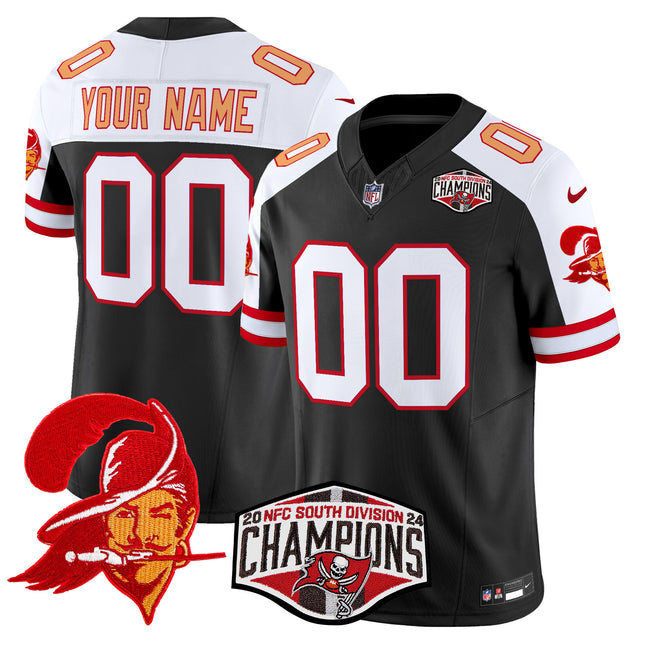 Tampa Bay Buccaneers Throwback 2024 NFC South Division Champions Patch Vapor Limited Custom Jersey - All Stitched