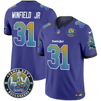 Men's Buccaneers Tampa City Super Bowl LIV Patch Vapor Limited Jersey - All Stitched