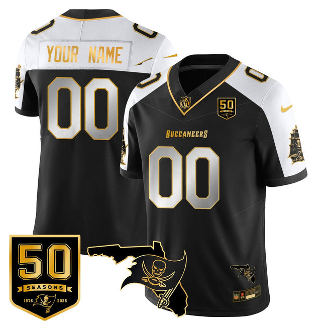 Custom Tampa Bay Buccaneers 50th Season Limited Jersey - All Stitched