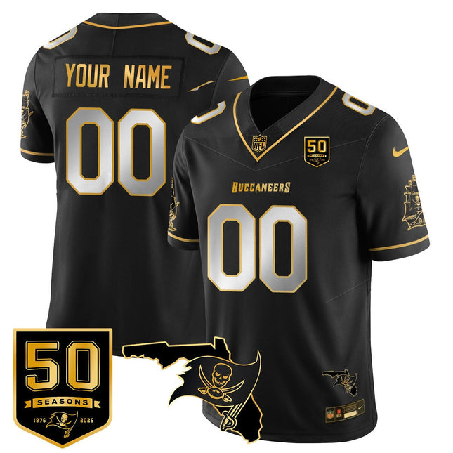 Custom Tampa Bay Buccaneers 50th Season Limited Jersey - All Stitched