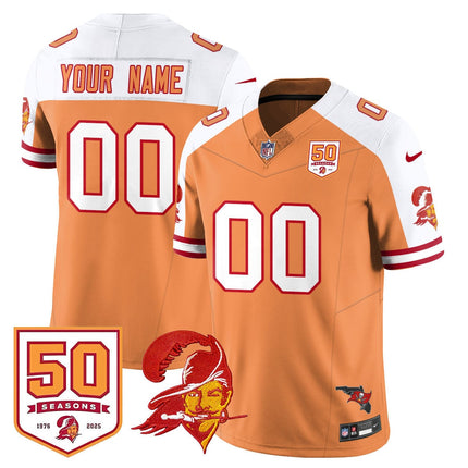 Custom Tampa Bay Buccaneers 50th Season Limited Jersey - All Stitched