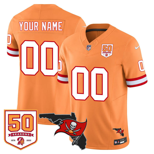 Custom Tampa Bay Buccaneers 50th Season Limited Jersey - All Stitched