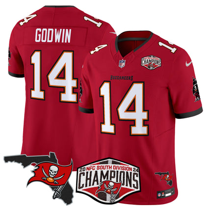 Men's Buccaneers 2024 NFC South Division Champions Patch Vapor Limited Jersey - All Stitched