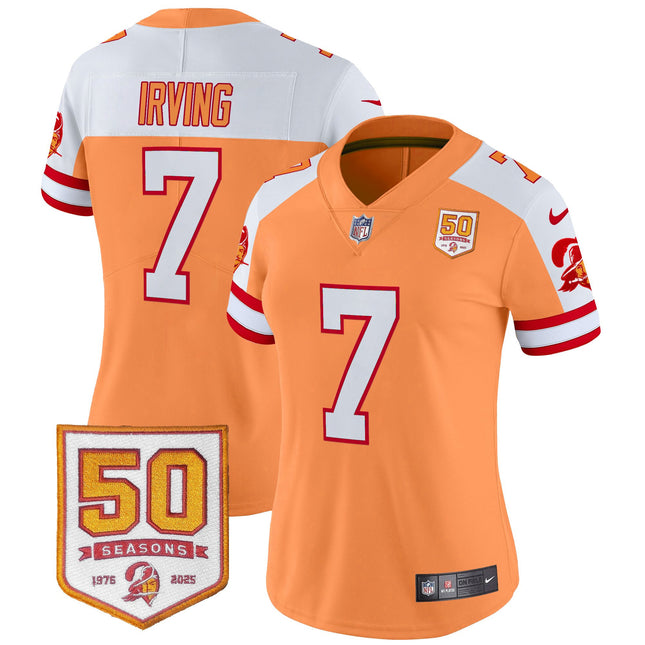 Women's Tampa Bay Buccaneers Throwback 50th Season Patch Vapor Limited Jersey - All Stitched