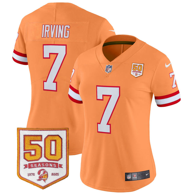 Women's Tampa Bay Buccaneers Throwback 50th Season Patch Vapor Limited Jersey - All Stitched