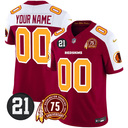 Washington Redskins 75th & Sean Taylor Patch Vapor Limited Custom Jersey - All Stitched
