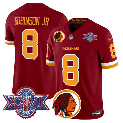 Men's Washington Redskins Throwback 1992 Super Bowl XXVI Patch Vapor Limited Jersey V2 - All Stitched