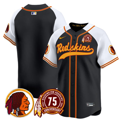 Men's Washington Redskins 75th Patch Throwback Vapor Premier Limited Jersey - All Stitched
