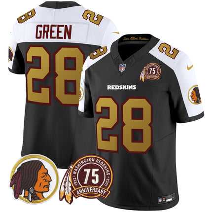 Men's Washington Redskins 75th Patch Throwback Vapor Limited Jersey V2 - All Stitched
