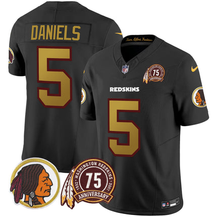 Men's Washington Redskins 75th Patch Throwback Vapor Limited Jersey V2 - All Stitched
