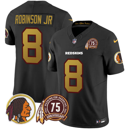 Men's Washington Redskins 75th Patch Throwback Vapor Limited Jersey V2 - All Stitched