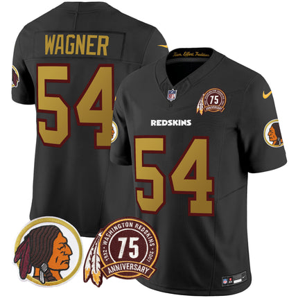 Men's Washington Redskins 75th Patch Throwback Vapor Limited Jersey V2 - All Stitched