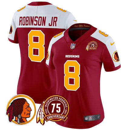 Women's Washington Redskins 75th Patch Throwback Vapor Limited Jersey - All Stitched
