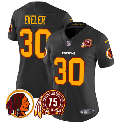 Women's Washington Redskins 75th Patch Throwback Vapor Limited Jersey - All Stitched