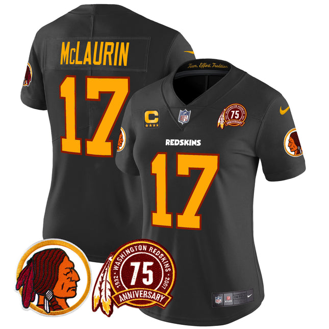 Women's Washington Redskins 75th Patch Throwback Vapor Limited Jersey - All Stitched