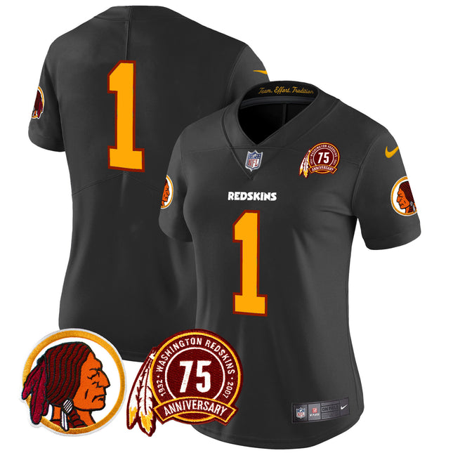 Women's Washington Redskins 75th Patch Throwback Vapor Limited Jersey - All Stitched