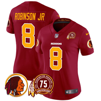Women's Washington Redskins 75th Patch Throwback Vapor Limited Jersey - All Stitched