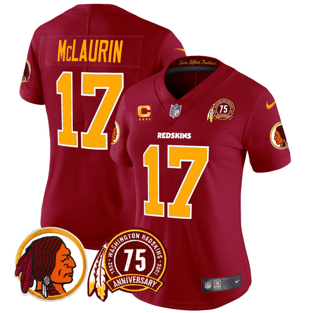 Women's Washington Redskins 75th Patch Throwback Vapor Limited Jersey - All Stitched