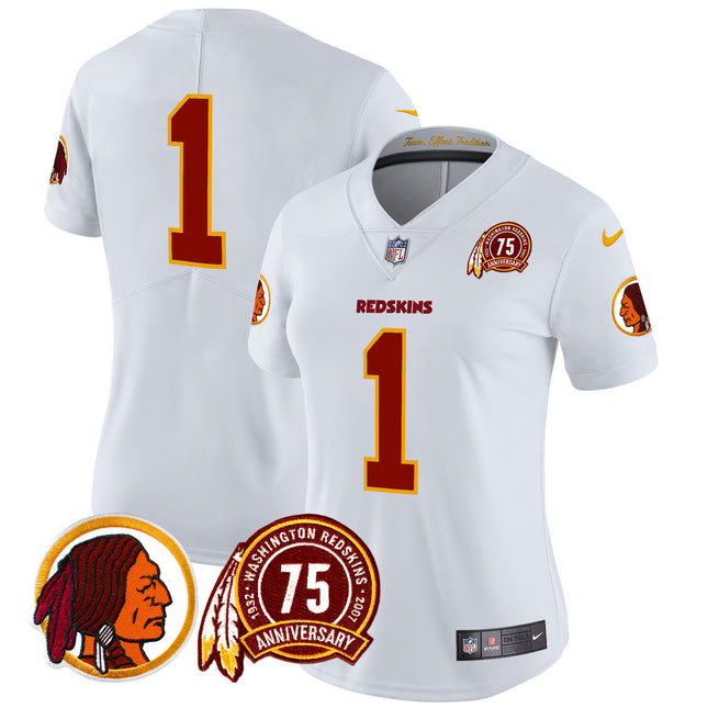 Women's Washington Redskins 75th Patch Throwback Vapor Limited Jersey - All Stitched