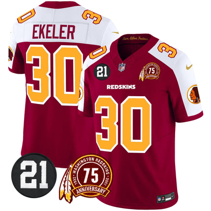 Men's Washington Redskins 75th & Sean Taylor Patch Vapor Limited Jersey - All Stitched