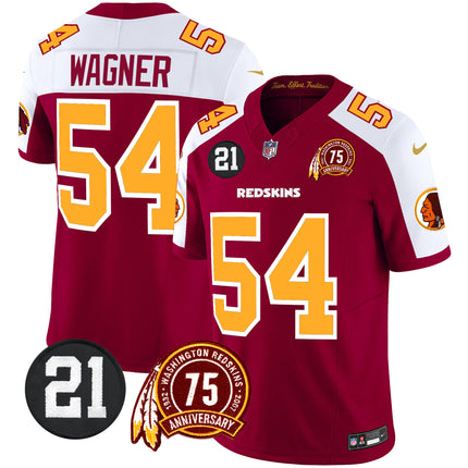Men's Washington Redskins 75th & Sean Taylor Patch Vapor Limited Jersey - All Stitched